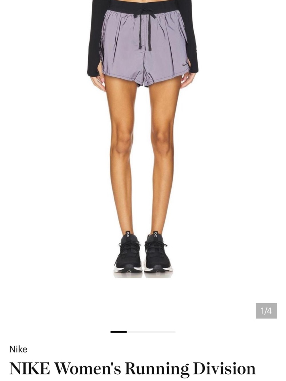 Nike Lavender Athletic Running Shorts with Black Waistband